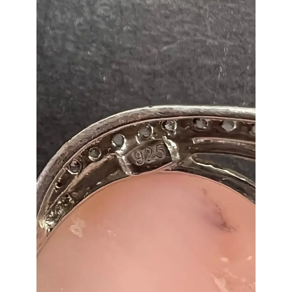 Peruvian pink opal and raspberry rhodolite garnet sterling silver necklace - Picture 8 of 9